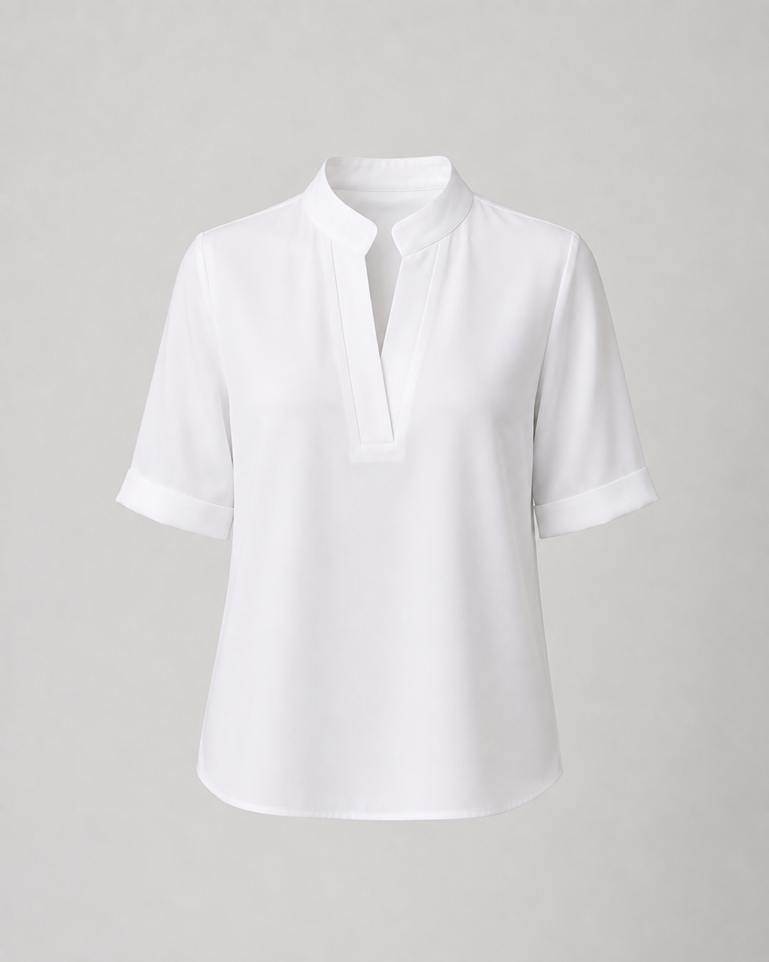 Elegant blouse with V‑neck and gold‑toned details