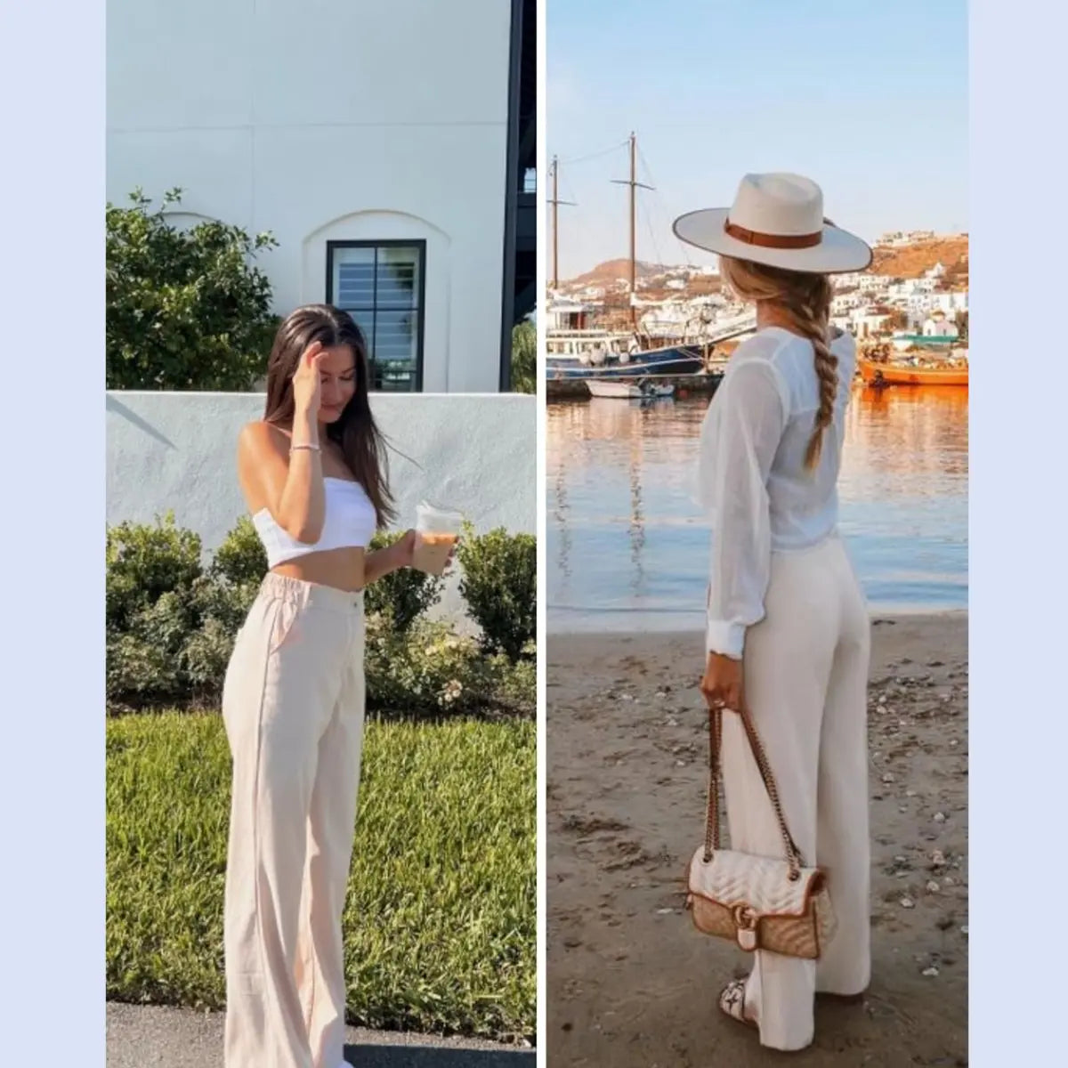 Womens Cotton Linen Pants Casual Wide Leg Summer Trousers
